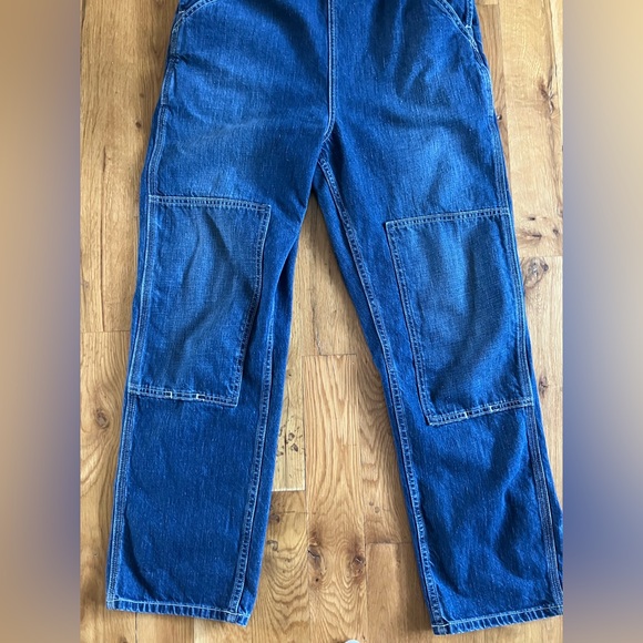 🔥 SOLD OUT Hey Gang Knee Patch Overalls in denim - Sz 2  (Medium) 🔥 - Picture 5 of 7